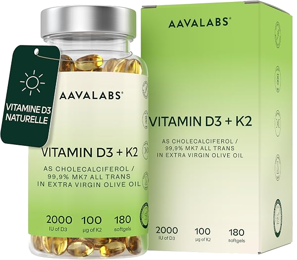 Vitamine D3 + K2 MK7 AAVALABS